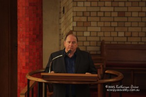 Longtime mate Laurie Hutchison delivered the eulogy at Eric Bell's funeral yesterday.