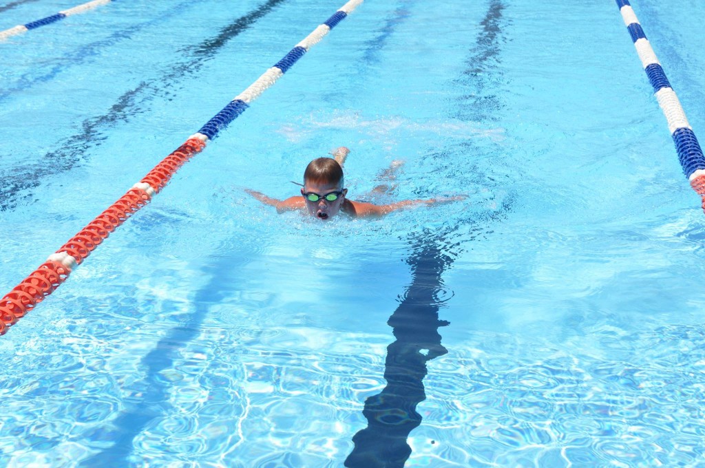 Charlie Beck swimming the 50m fly. PHOTO: Sherree Bush