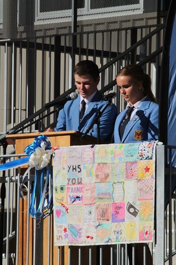 School captains for 2016 Allyssa Wright and Daniel Kemp talked about the journey to recovery.